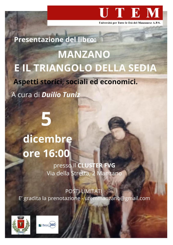 L'EVENTO - Duilio Tuniz presenta il libro “Manzano e il Triangolo della Sedia”